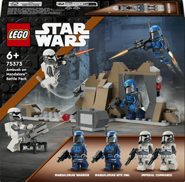 LEGO Star Wars 75373 Battle Pack Agguato su Mandalore, Gioco d'Avventura per Bambini 6+ con 4 Personaggi con Armi e Jetpack