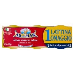 Asdomar Tonno trancio intero all'olio di oliva 3 x 80 g
