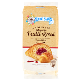 Mulino Bianco Cornetti Integrali Frutti Rossi Merenda con 100% Farina Integrale 6 pezzi 300g