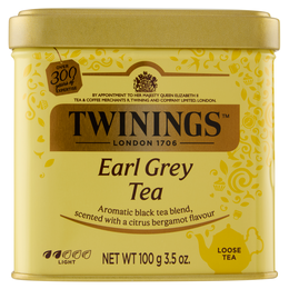 Twinings Earl Grey Tè Nero classico al sapore di Bergamotto Sfuso in latta The 100 g