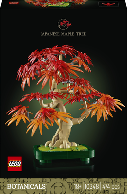 LEGO Botanicals 10348 Bonsai di Acero Rosso Giapponese, Pianta Artificiale con Foglie e Vaso Costruibile, Regalo per Adulti