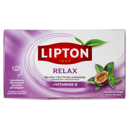 Lipton Relax Melissa, Frutto della Passione + Vitamine B Tisana di Erbe 17 x 1,9 g