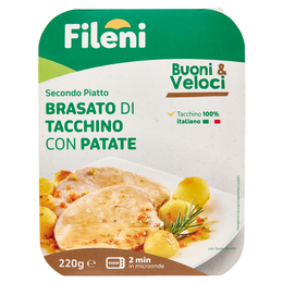 Fileni Buoni & Veloci Secondo Piatto Brasato di Tacchino con Patate 220 g