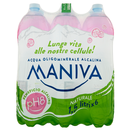 Maniva Acqua Oligominerale Alcalina Naturale 6 x 1,5 L