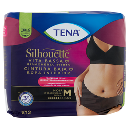 Tena Silhouette Vita Bassa Biancheria Intima Plus M Noir 12 pz
