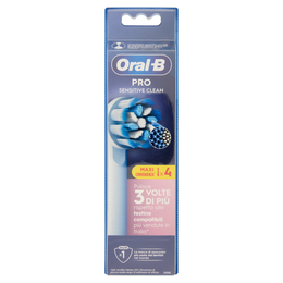 Oral-B Testine di Ricambio Pro Sensitive Clean Bianche Spazzolino Elettrico Denti Ricaricabile 4 pz