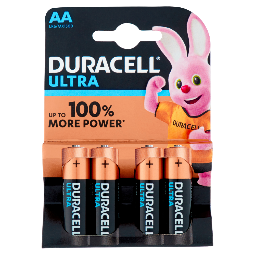 Duracell Ultra AA Alkaline Batteries Lansay Toy Story 4 Figurine Pack of 8 1.5 V LR06 MX1500 64569 Multi-Colour 