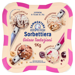 Sammontana Sorbettiera Golose Tentazioni Stracciatella, Mascarpone, Gianduia, Spagnola 1 Kg