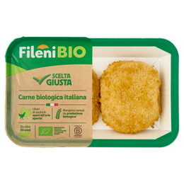 Fileni Bio Cordon Bleu Bio con Cotto di Pollo, Mozzarella e Formaggio Bio 0,250 kg