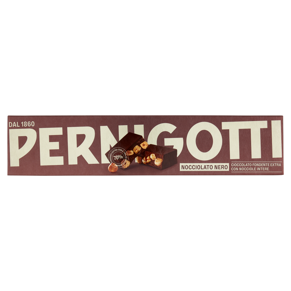 Pernigotti Nocciolato Nero Cioccolato Fondente Extra con Nocciole Intere 250 g