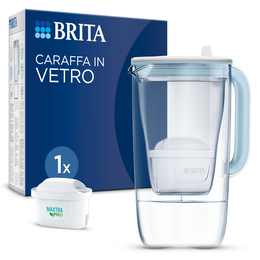 Brita Caraffa filtrante vetro (2.5L) incl. 1x filtro MAXTRA PRO All-in-1 che riduce cloro, calcare, PFAS e metalli - Caraffa premium