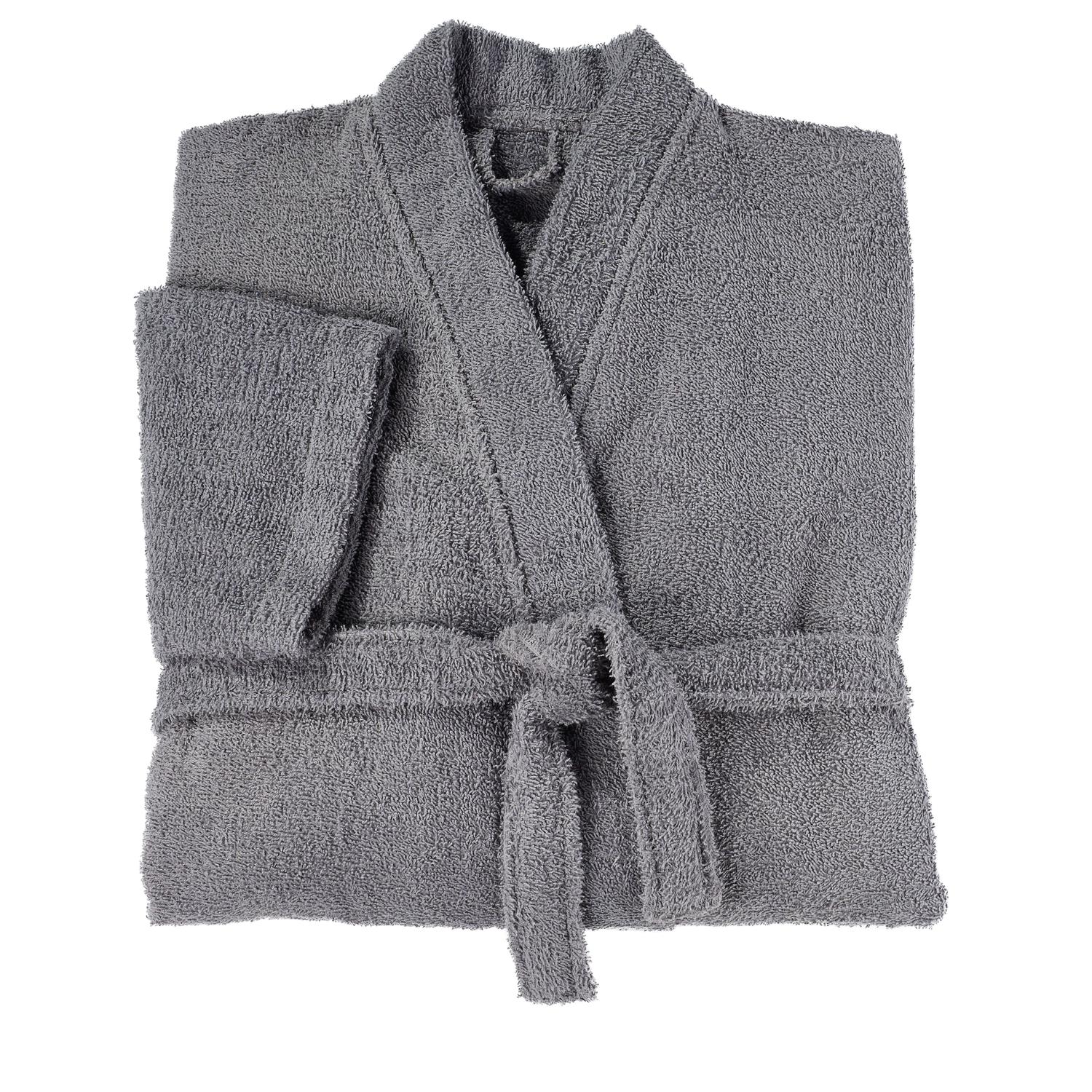 TEX HOME Accappatoio, tg S/M, 100% cotone, colore grigio