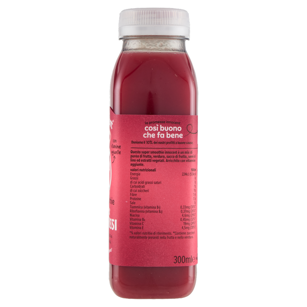 innocent super smoothie Energia* Frutti Rossi Fragola - Ciliegia - Mela - Guaranà 300 ml