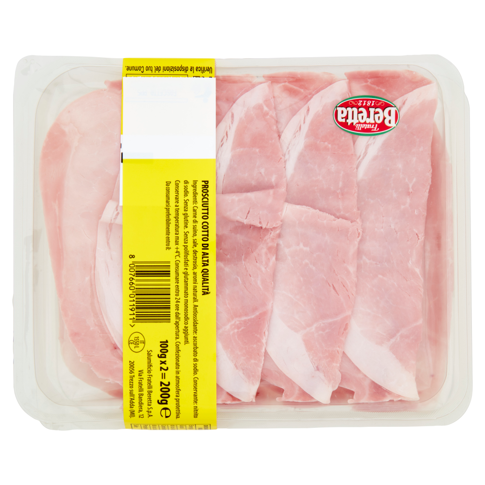 Fratelli Beretta Prosciutto Cotto di Alta Qualit&agrave; 2 x 100 g
