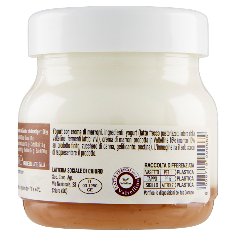 AlpiYò Yogurt di Valtellina Intero con crema di Marroni 125 g