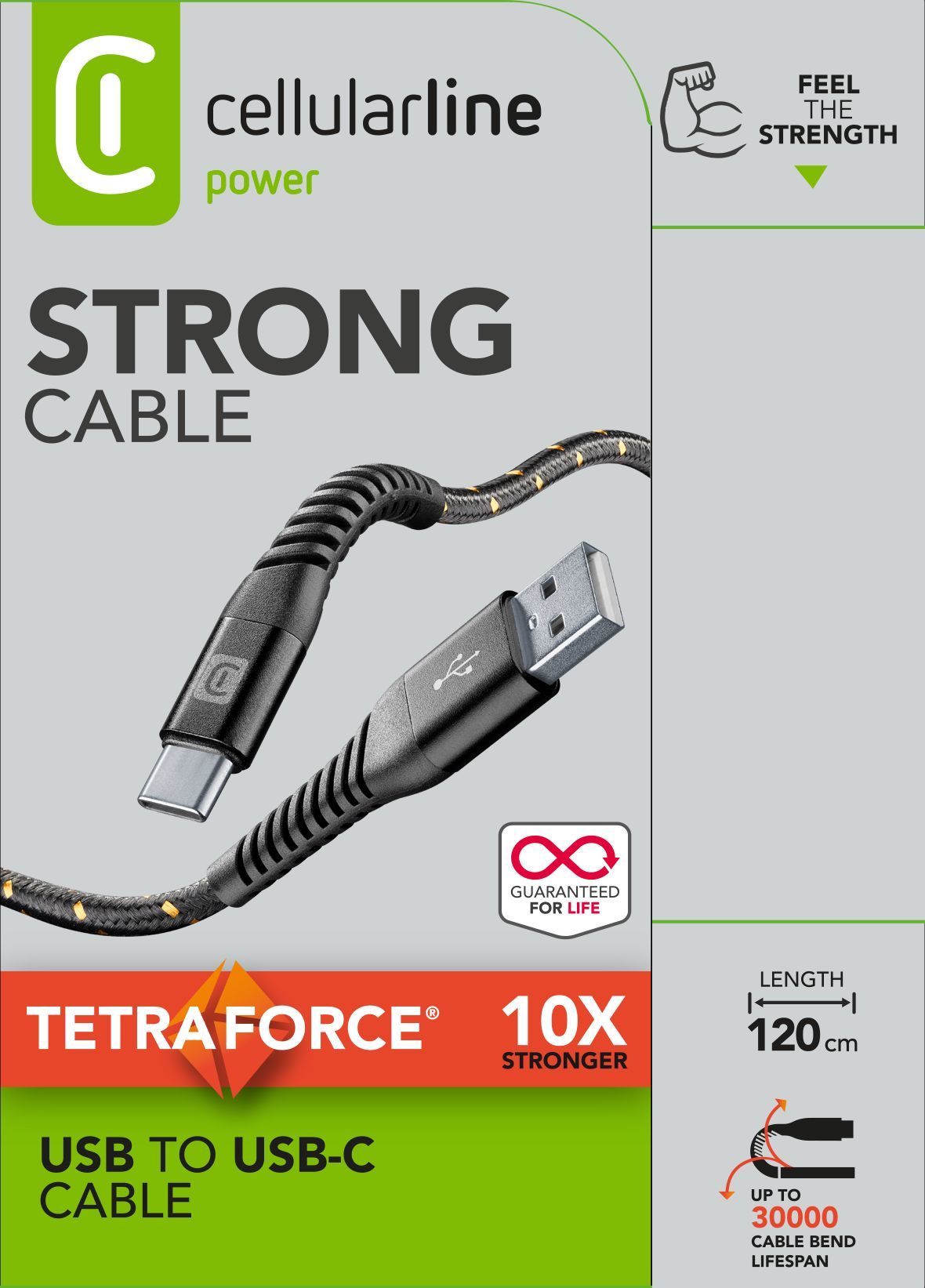 Cellularline Tetra Force Cable 120cm - USB-C Cavo USB-C ultra resistente
