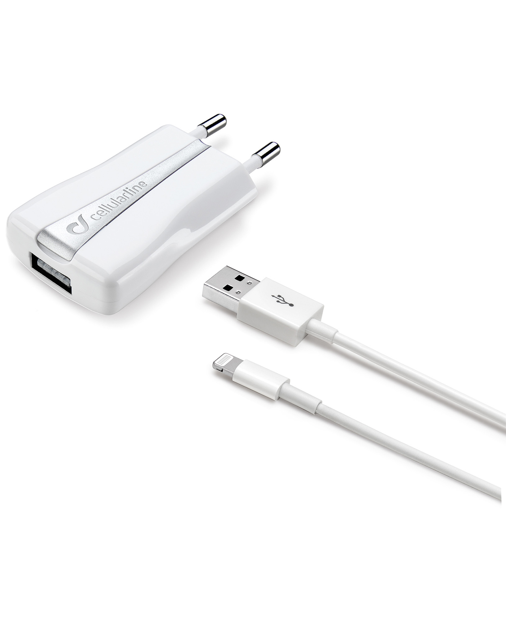 Cellularline USB Charger Kit 5W - Lightning - iPhone and iPod Caricabatterie da rete 5W con cavo Lightning