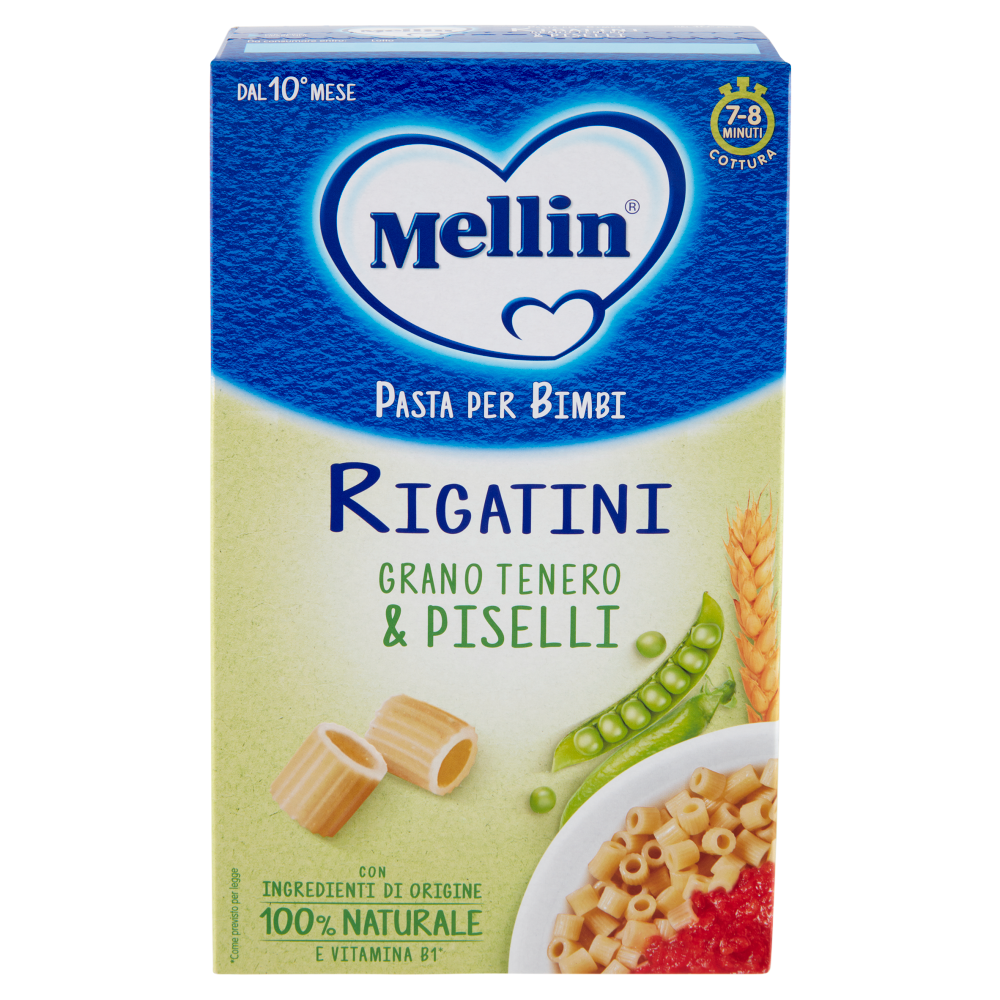 MELLIN Pastina Rigatini con Grano Tenero e Piselli 280 g