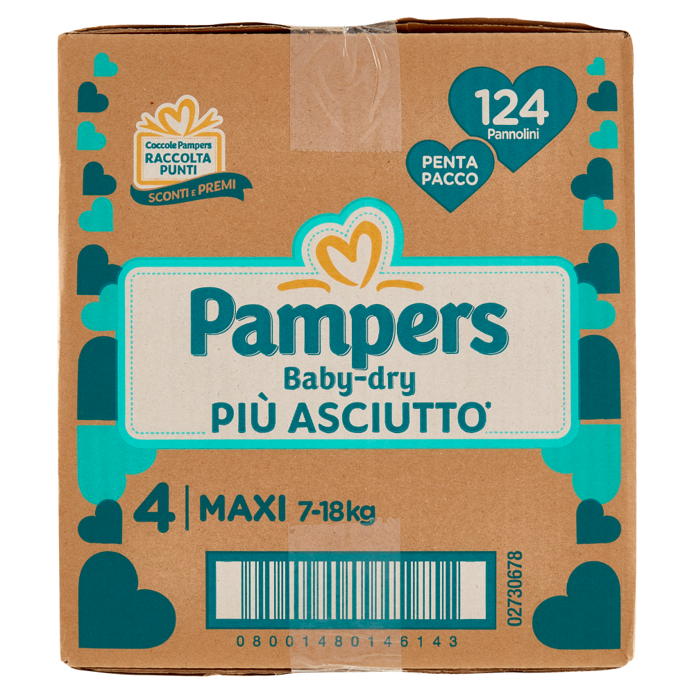 Pampers Baby-dry Maxi 124 pz