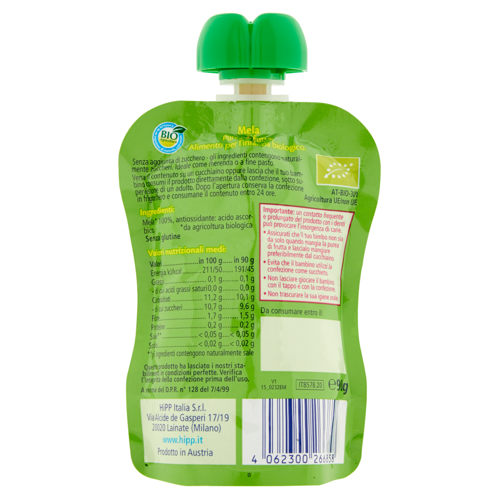 HiPP Biologico Frutta Frullata Mela 90 g