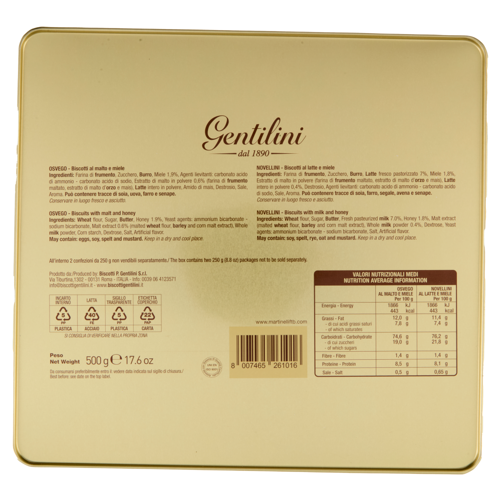 Gentilini Novellini e Osvego 2 x 250 g