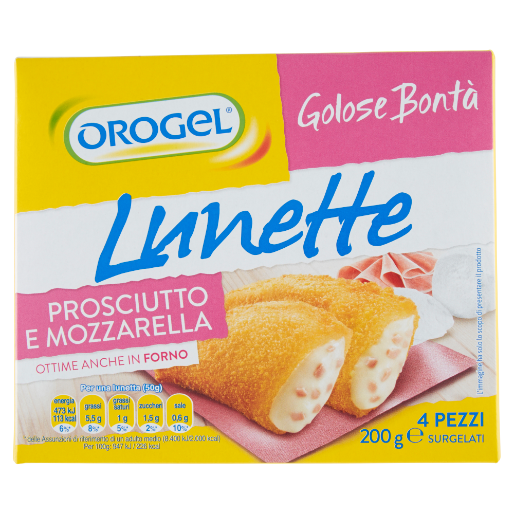 Orogel Golose Bont&agrave; Lunette Prosciutto e Mozzarella Surgelati 4 x 50 g