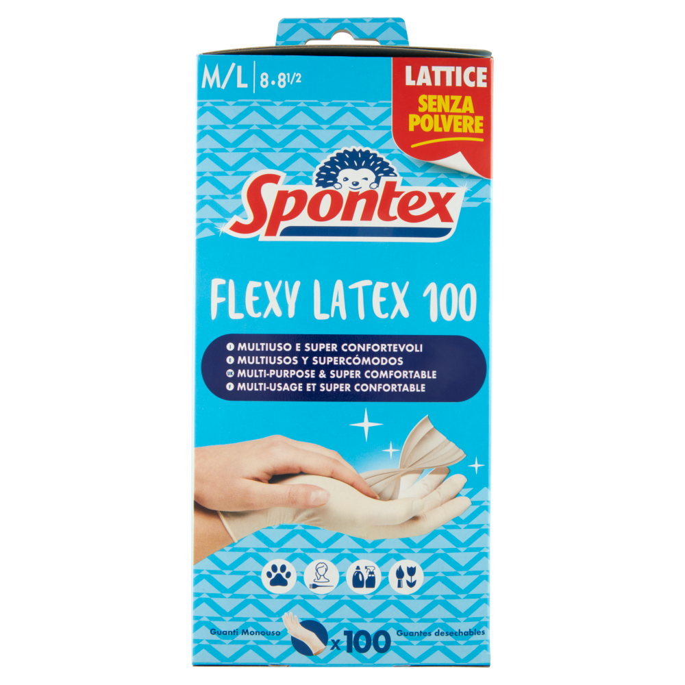 Spontex Guanti Usa&getta Flexy Latex x100 Taglia M/G