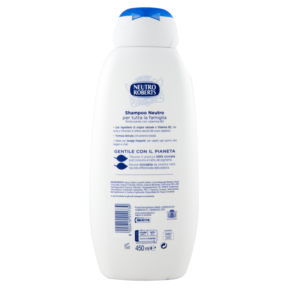 Neutro Roberts shampoo Neutro Tutti i Tipi di Capelli 450 ml