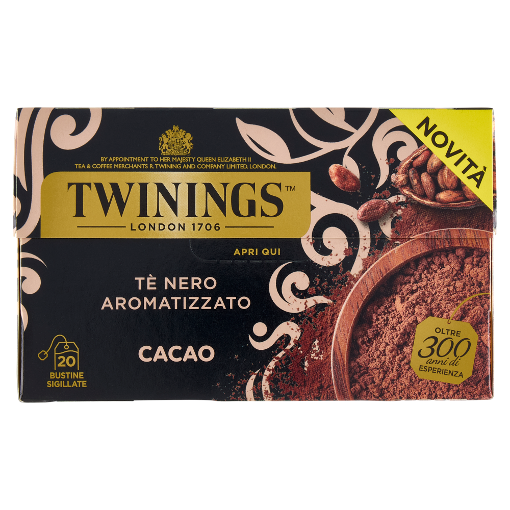 Twinings Cacao T&egrave; Nero aromatizzato 20 filtri The 40 g
