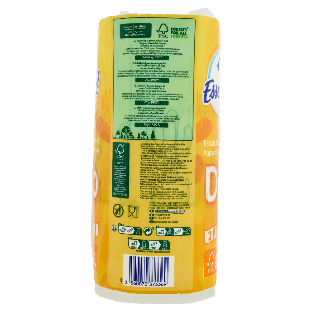 Carrefour Essential Asciugatutto D&eacute;co 2 pz