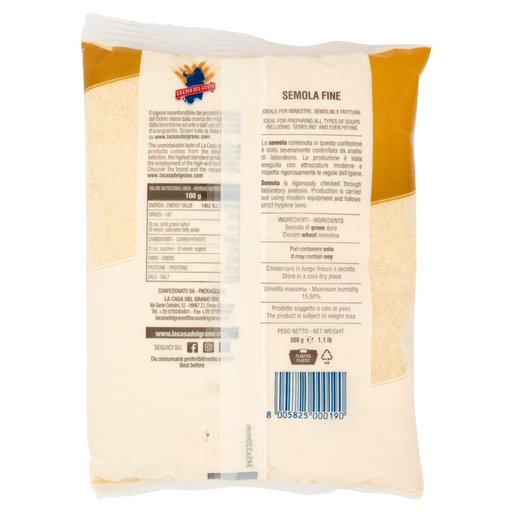 La Casa del Grano Le Semole Semola Fine 500 g