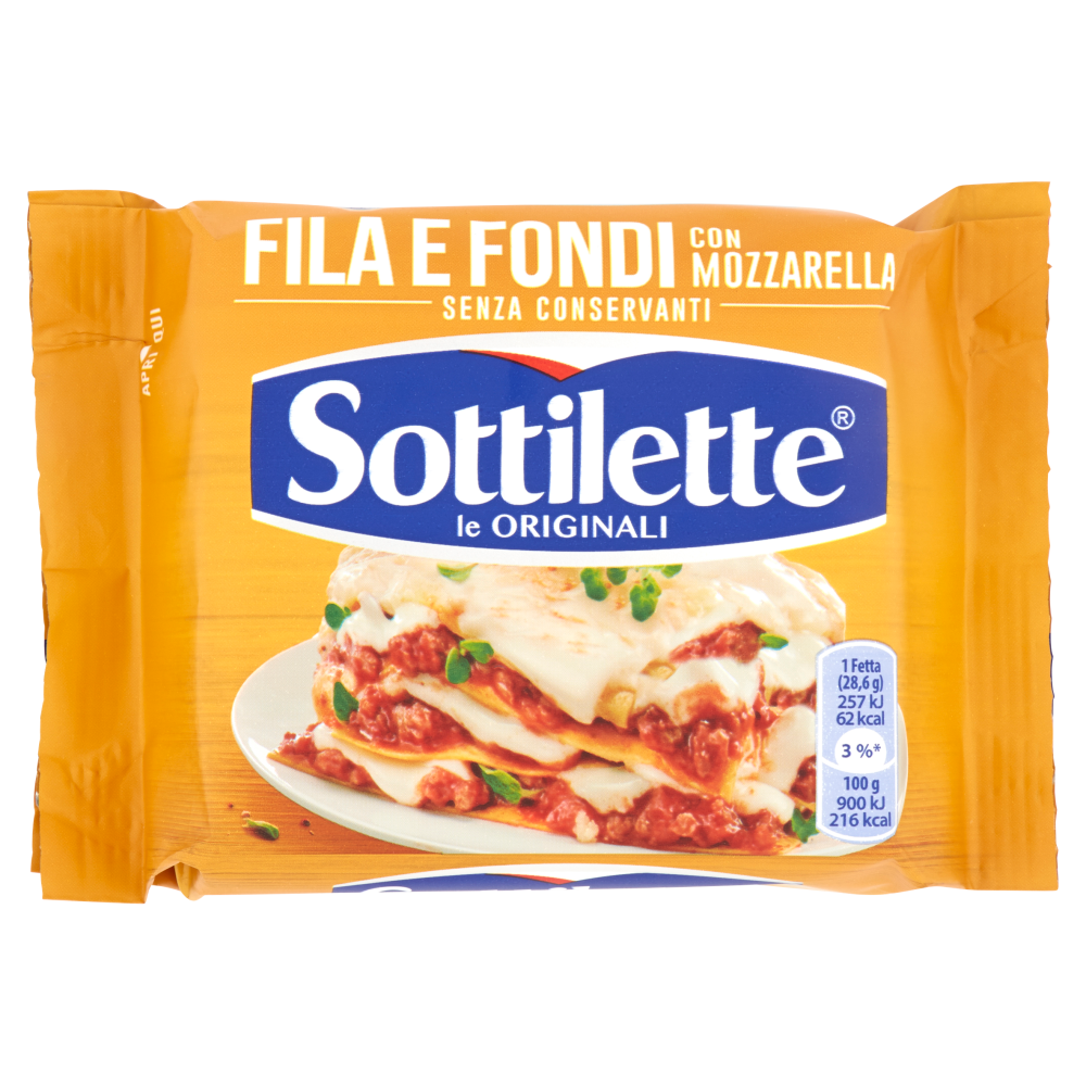 Sottilette Fila e Fondi con Mozzarella formaggio fuso a fette - 400 g