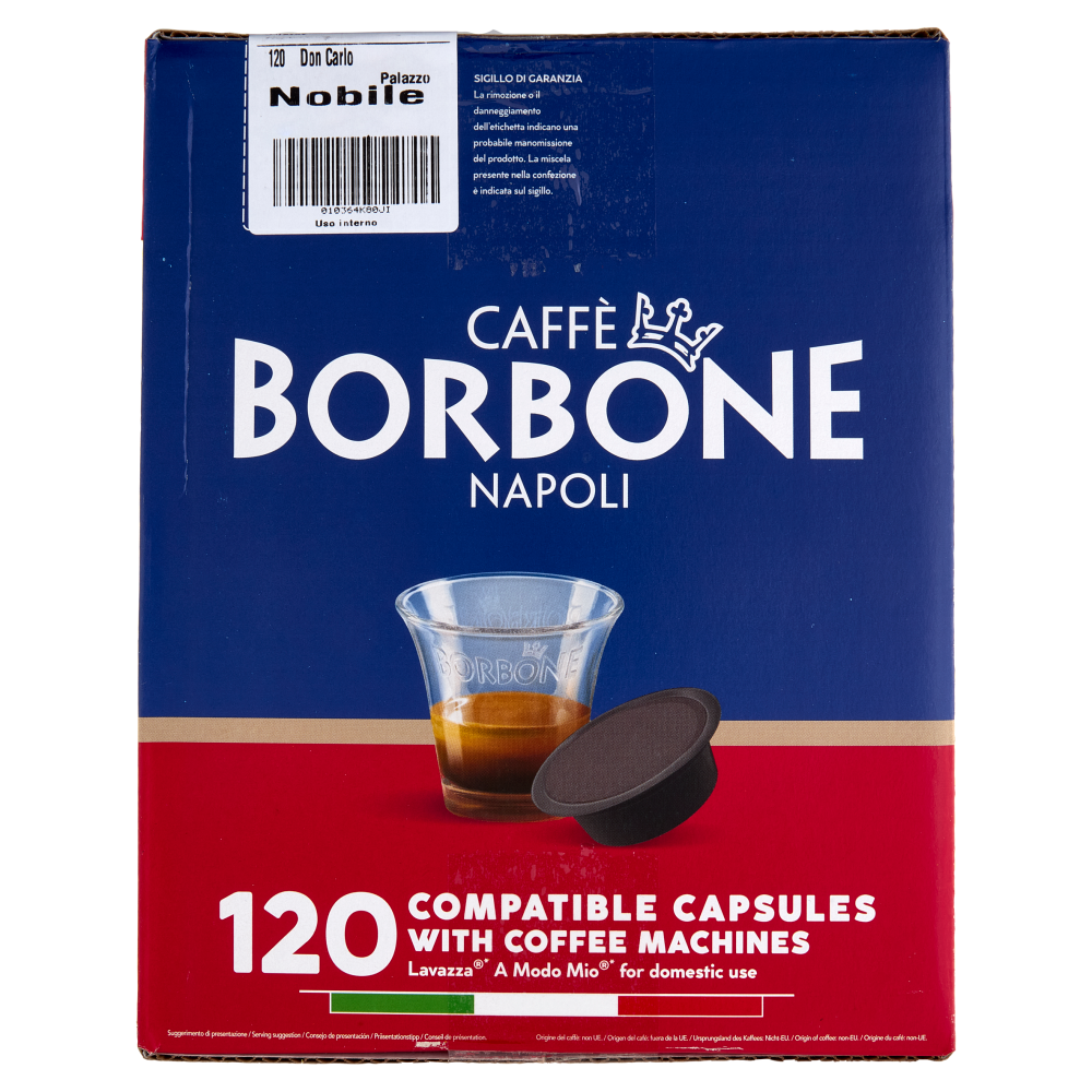 Caff&egrave; Borbone Miscela Nobile Capsule Compatibili Lavazza* A Modo Mio* ad uso domestico 120 x 7,2 g