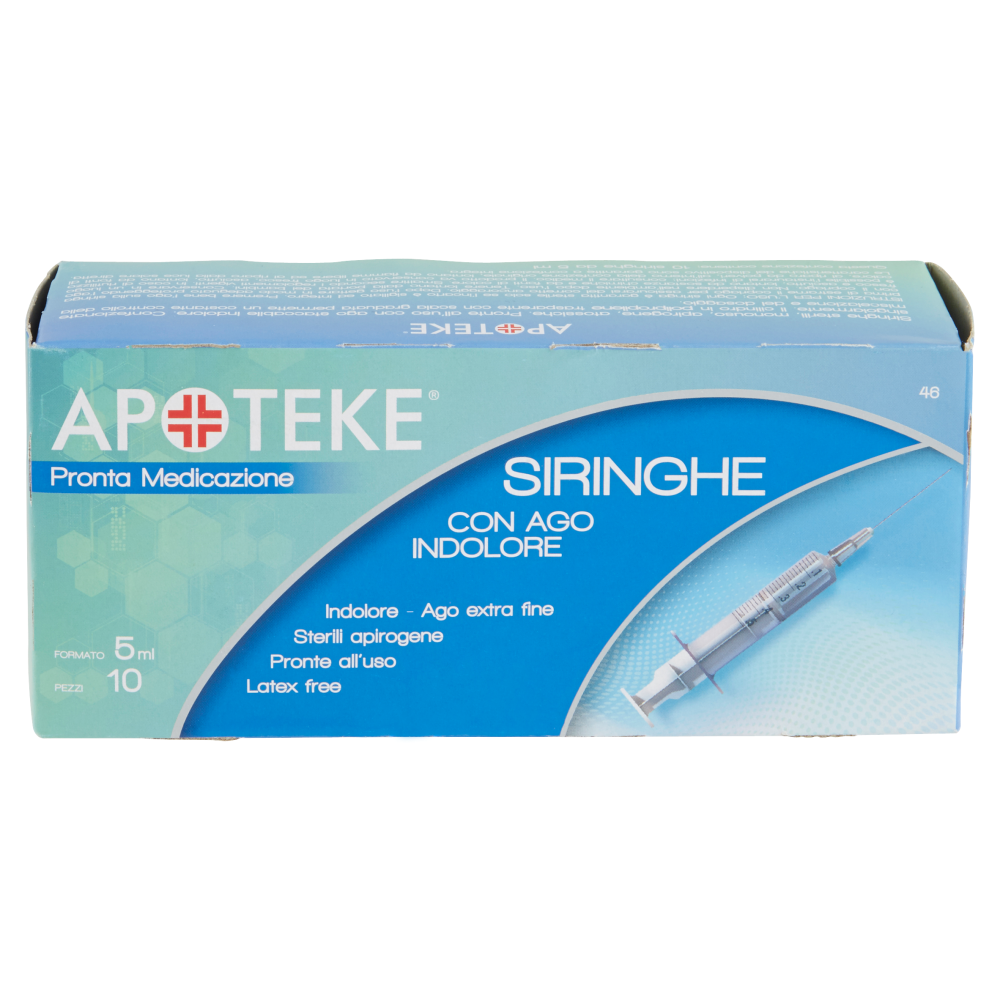 Apoteke Pronta Medicazione Siringhe con Ago Indolore 5 ml 10 pz