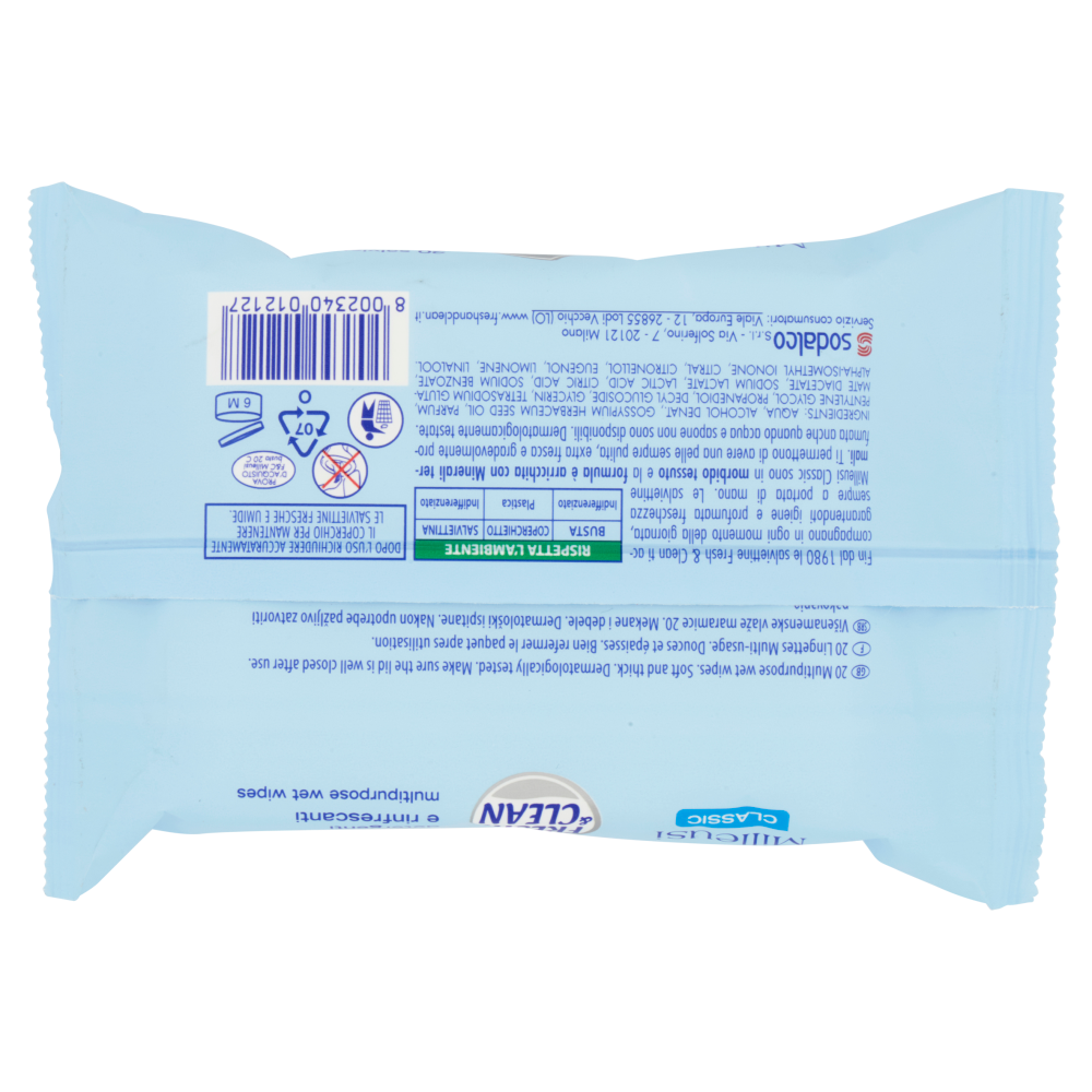 Fresh & Clean Milleusi Classic salviettine detergenti e rinfrescanti 20 pz