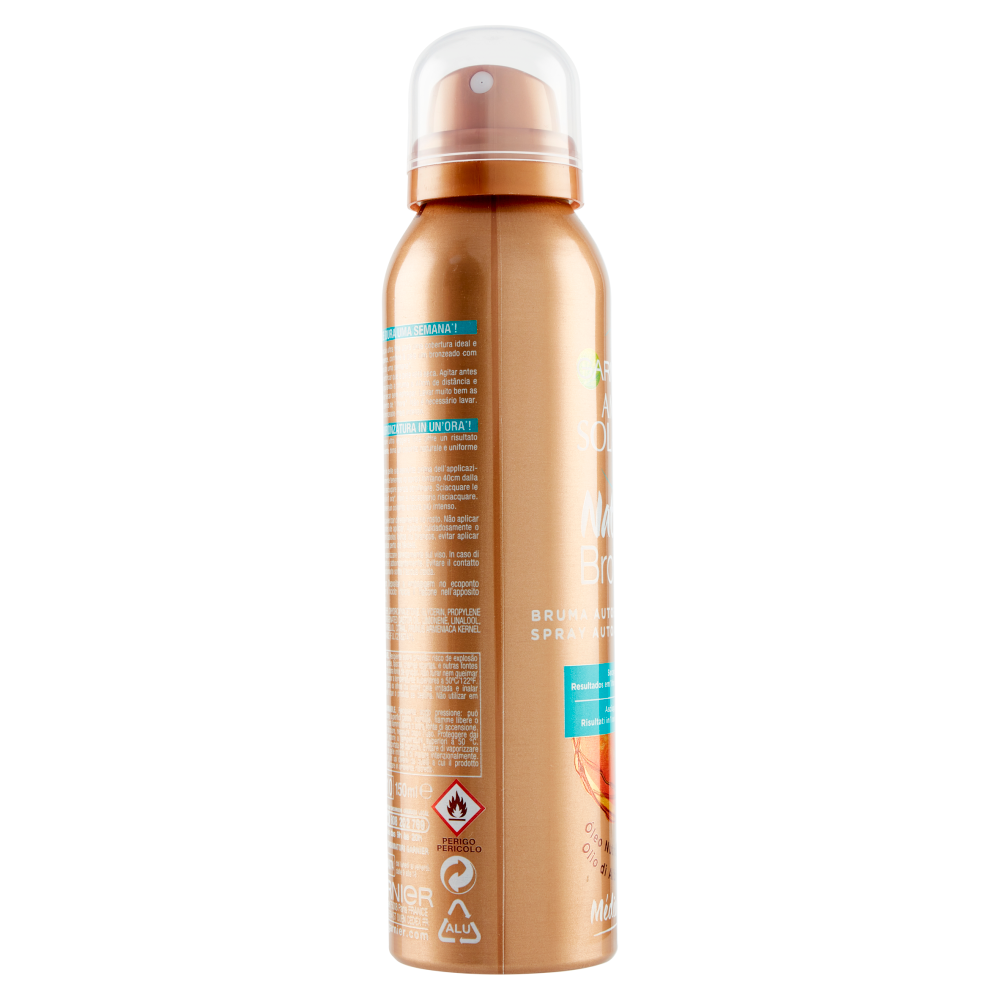 Garnier Ambre Solaire Spray Autoabbronzante Natural Bronzer, Arricchito con Olio d'Albicocca