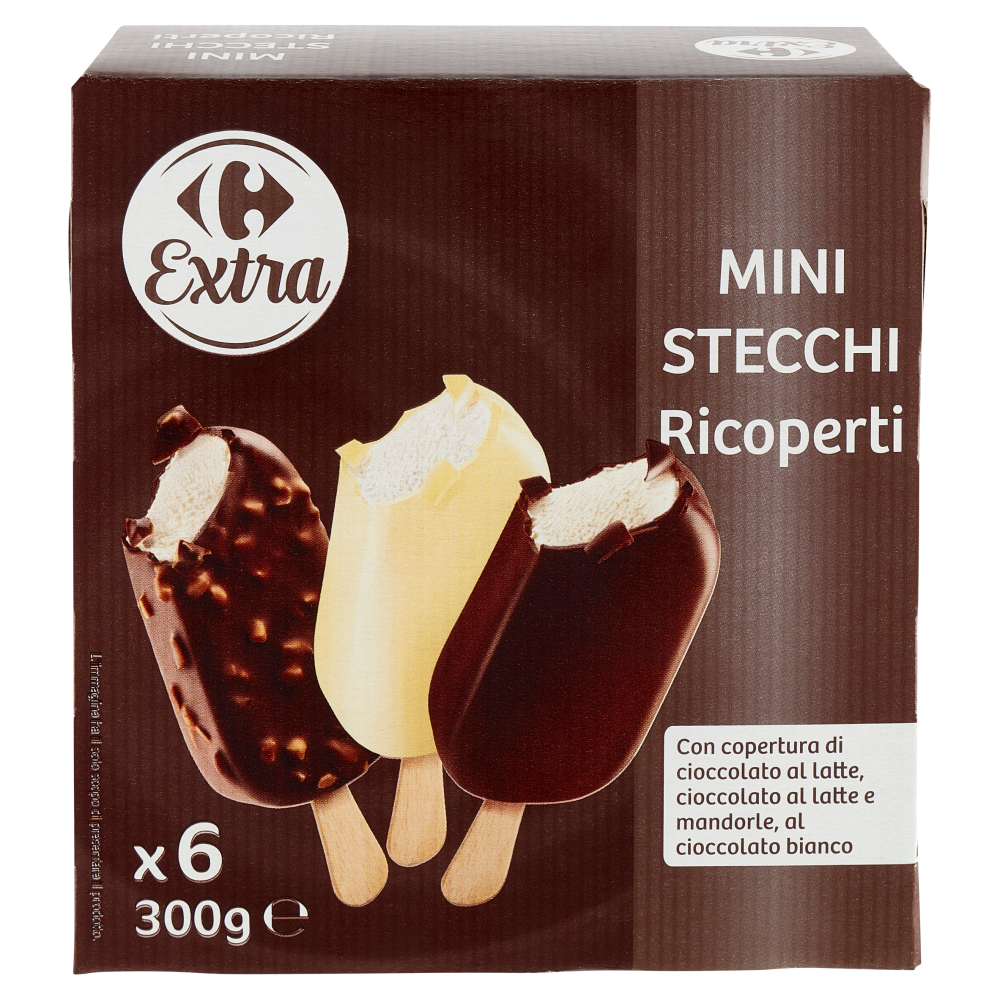 Carrefour Extra Mini Stecchi Ricoperti 6 x 50 g