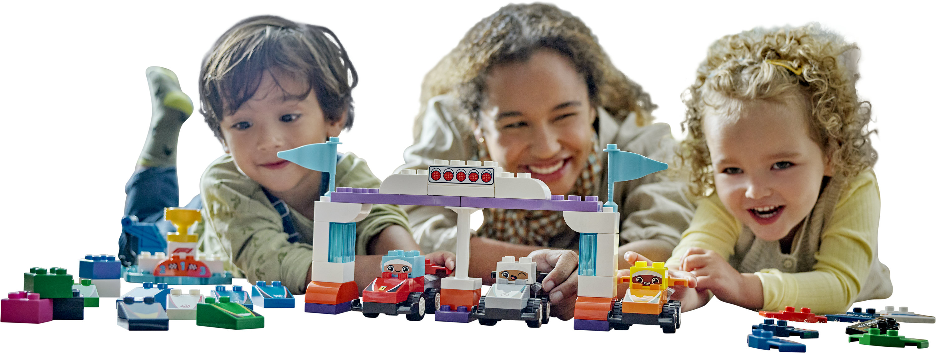 LEGO DUPLO 10445 Auto da Corsa e Piloti Team F1, Macchina Giocattolo da Costruire, Giochi Creativi e Didattici per Bambini 2+
