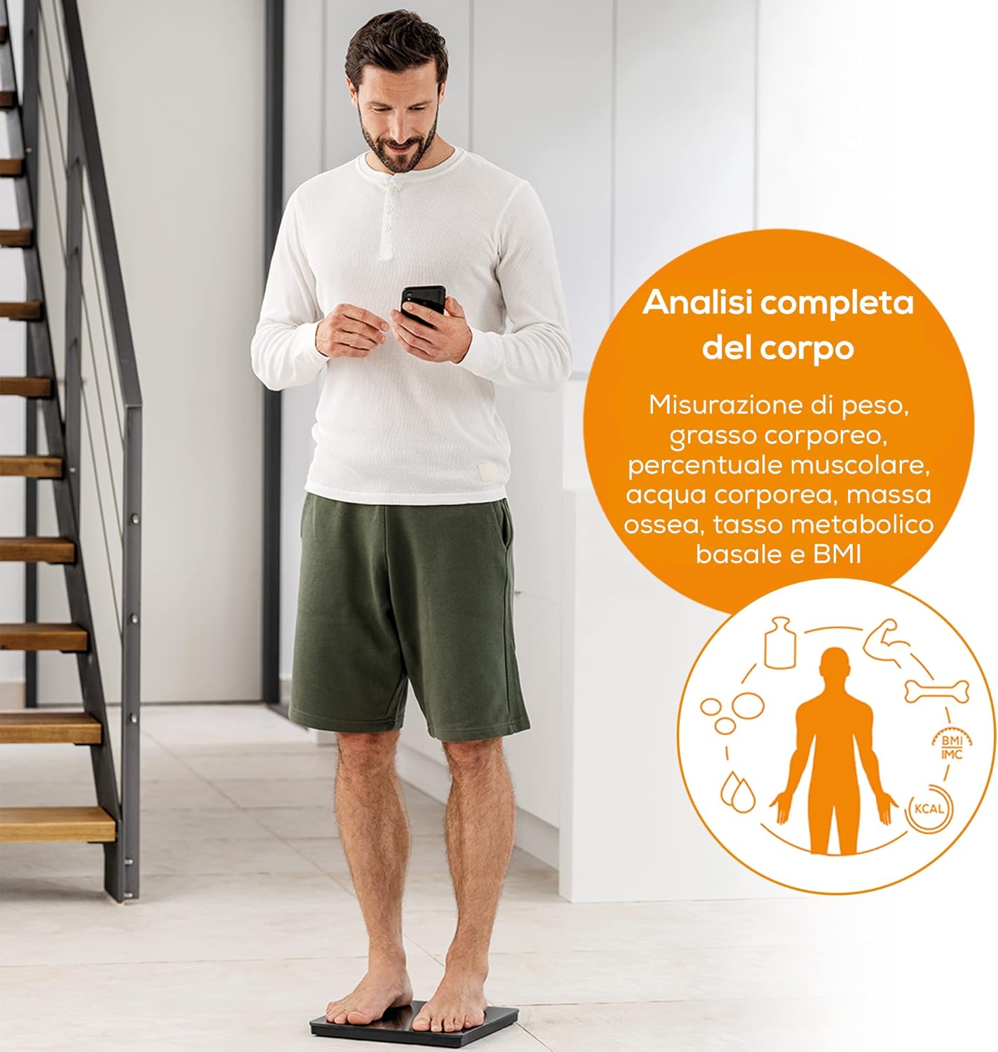 Beurer BF 880 Bilancia diagnostica WIFI e Bluetooth digitale con app, determinazione e analisi dei valori corporei, misurazione della percentuale di grasso corporeo e muscolare, max 180 kg