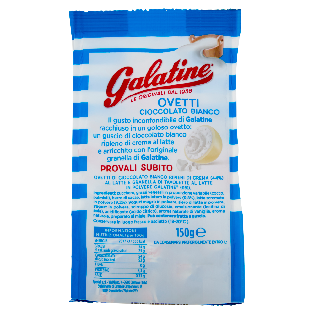 Galatine Ovetti Cioccolato Bianco 150 g