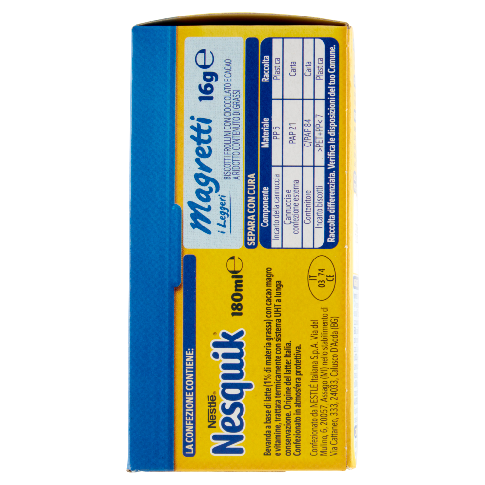 NESQUIK Box Merenda Nesquik Pronto da Bere con 3 frollini Magretti Galbusera Confezione 207 g