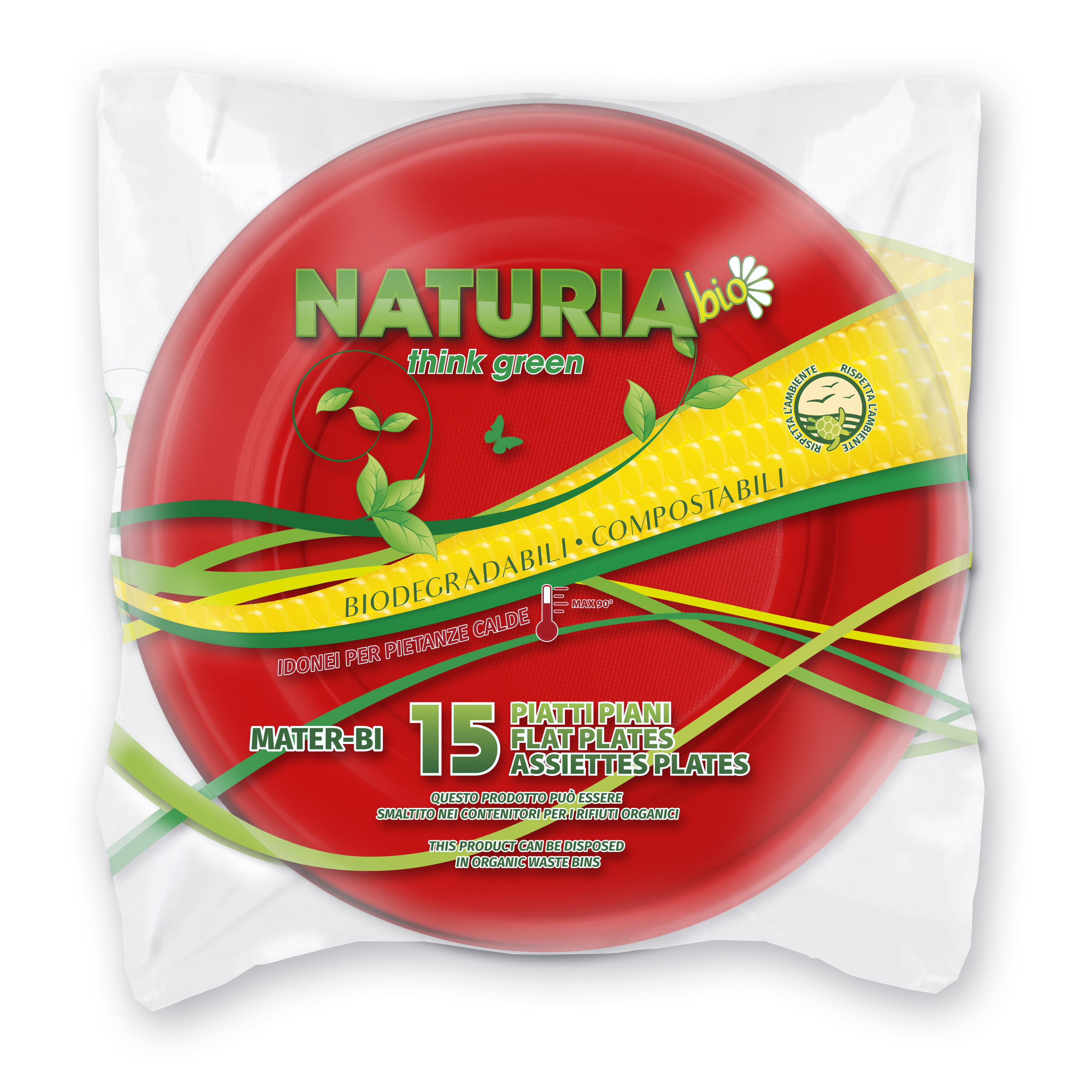 Aristea 15 Piatti mm220 Piani Rossi Mater-Bi