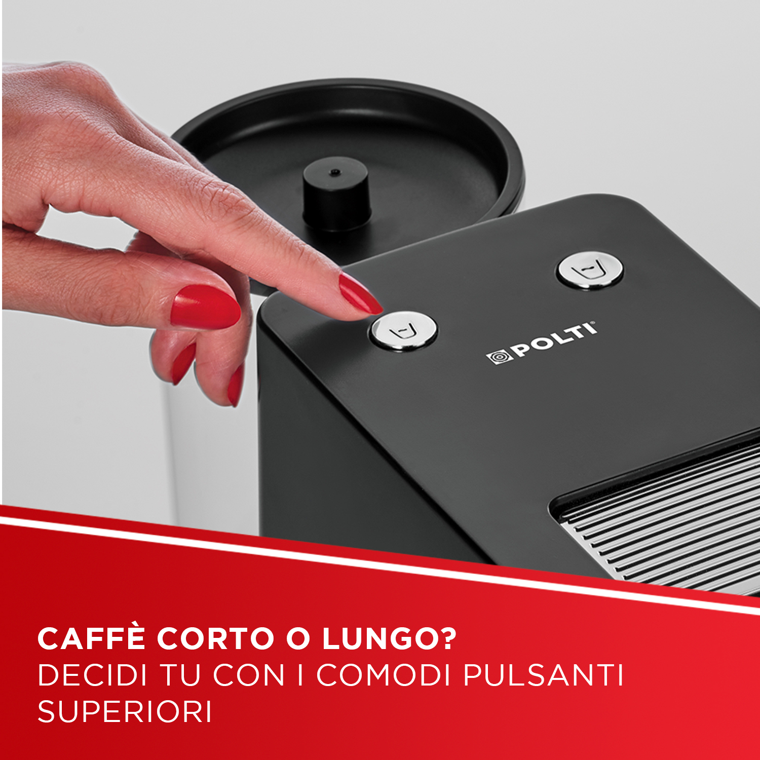 Polti Coffea S18B, macchina da caff&egrave; a cialde E.S.E. da 44 m con espulsione automatica delle cialde nell'apposito cassetto, serbatoio removibile da 0,85 l
