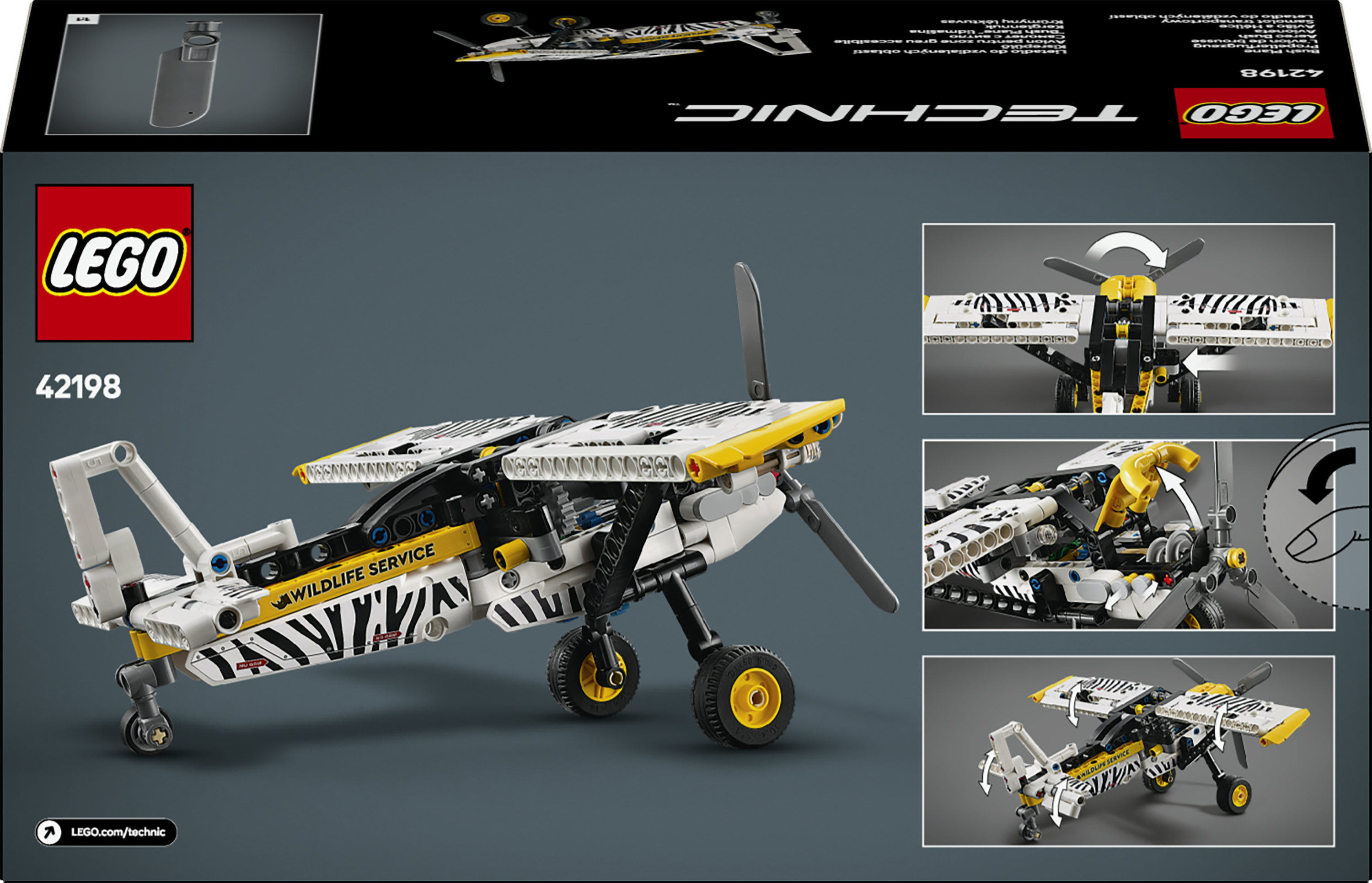 LEGO Technic 42198 Aereo Bush, Aeroplano Giocattolo da Costruire, Giochi per Bambini 8+, Modellino di Veicolo con Funzioni