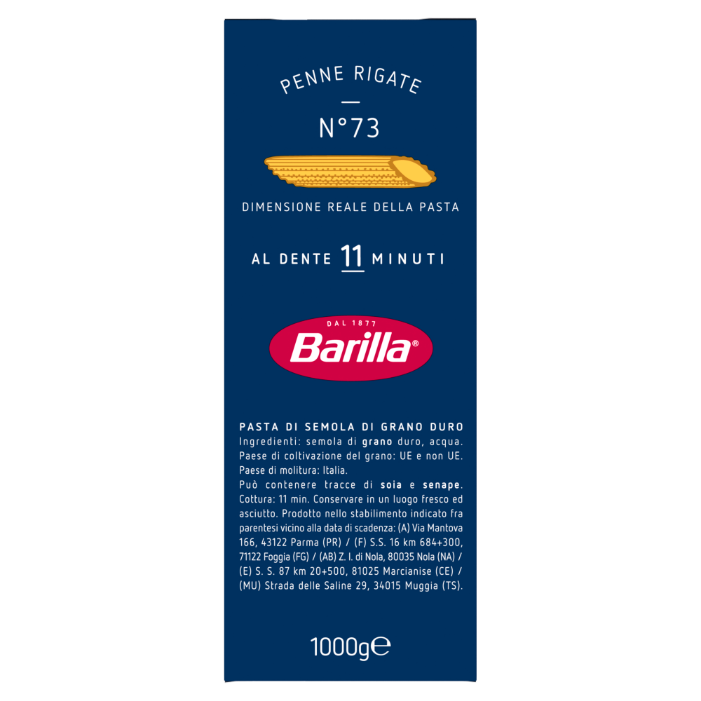 Barilla Pasta Penne Rigate n.73 1Kg