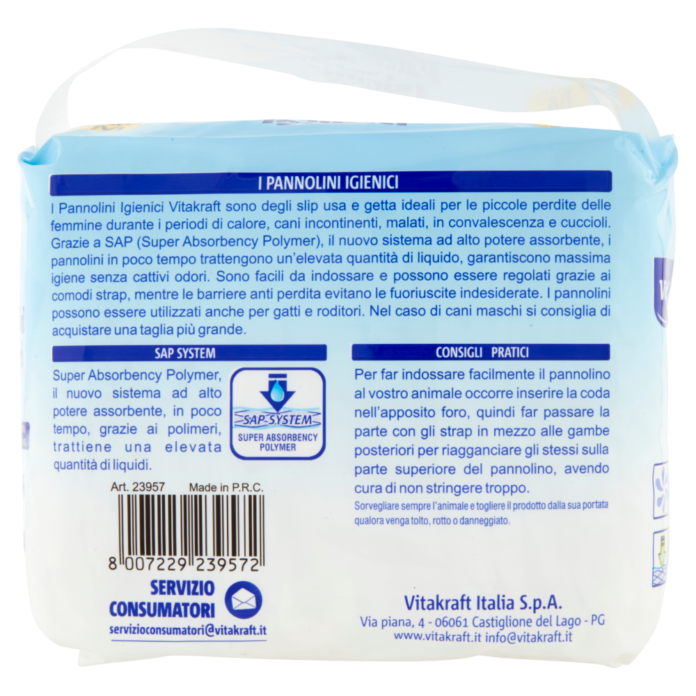 Vitakraft Pannolini Igienici per cani e gatti Taglia M 12 pz