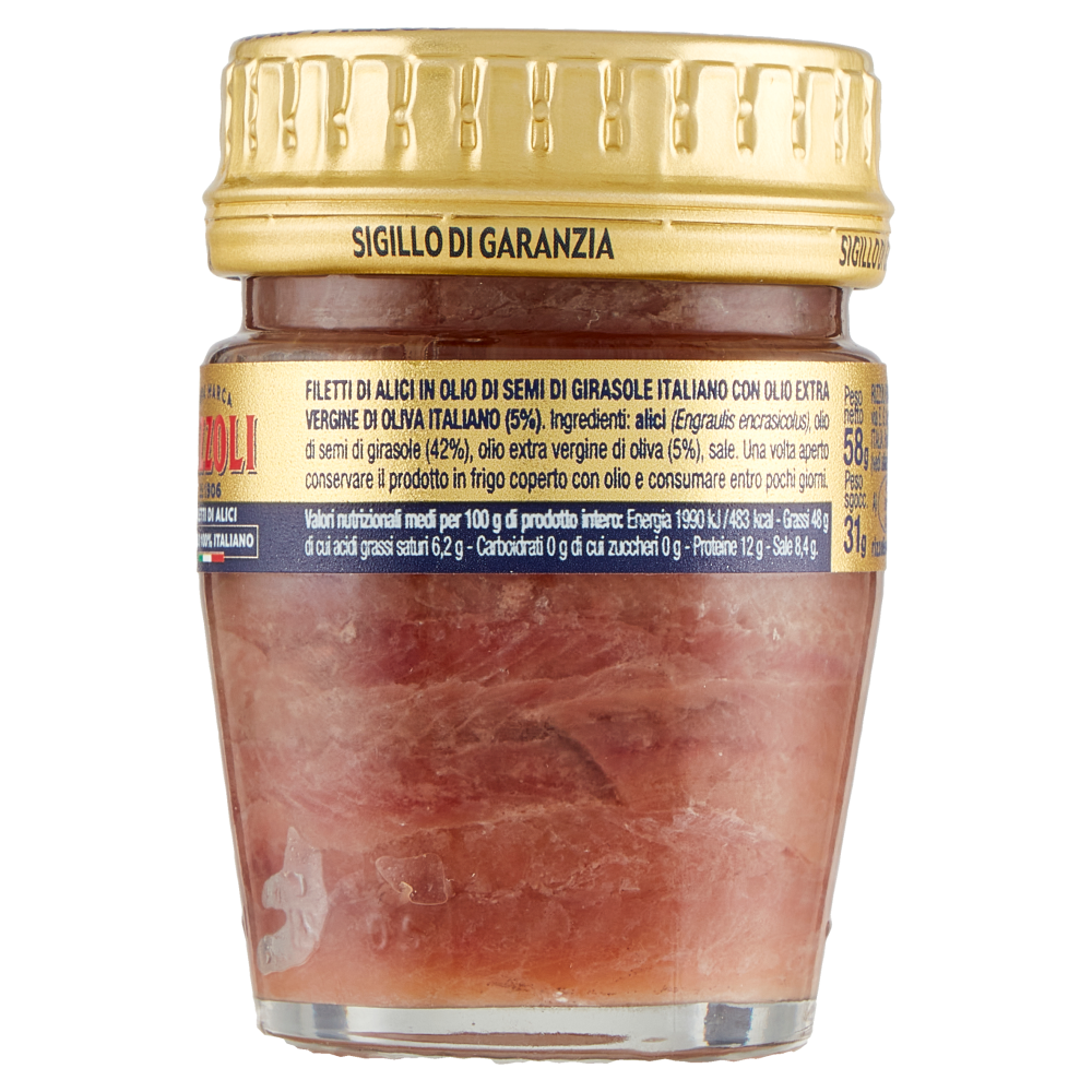 Rizzoli Filetti di Alici in Olio 100% Italiano 58 g
