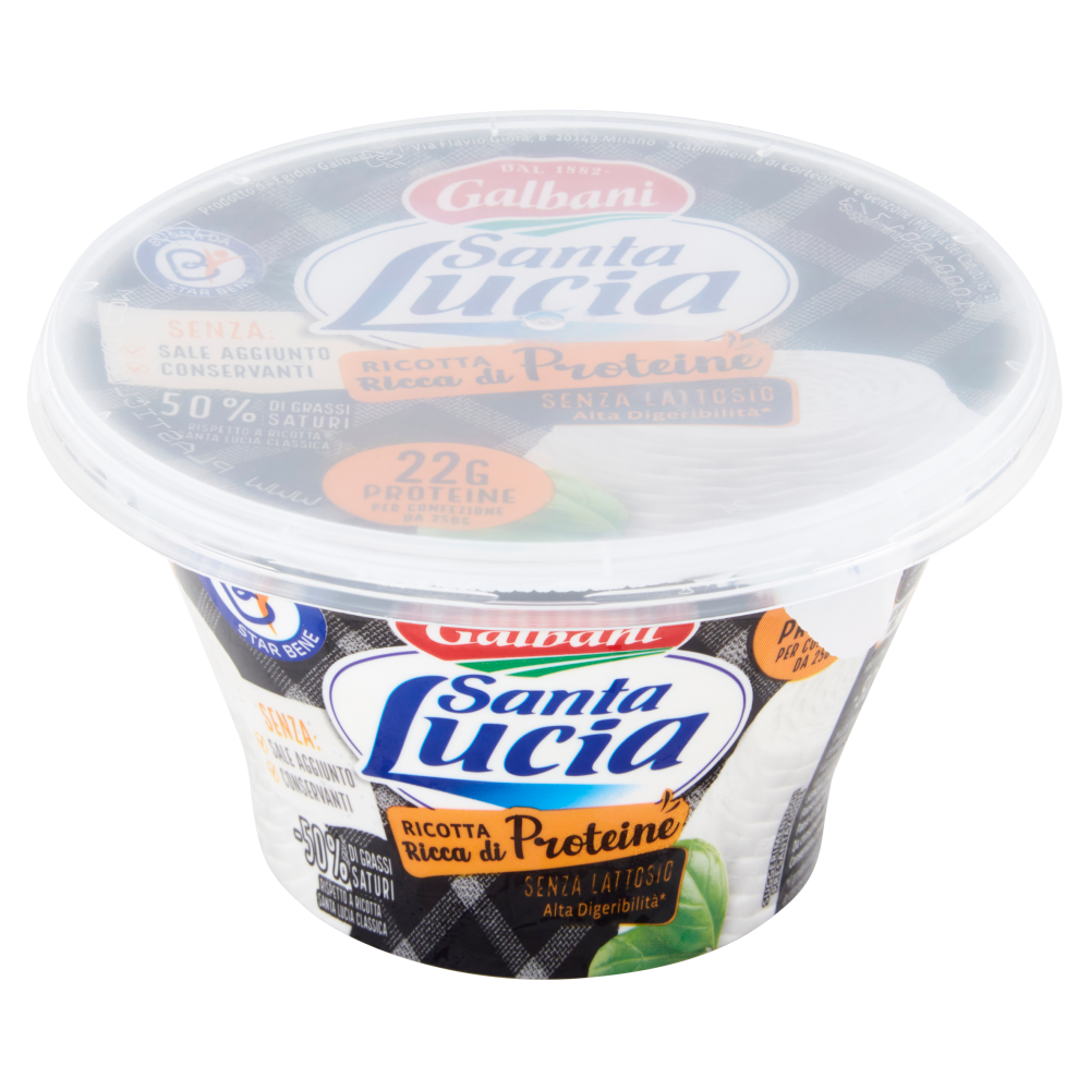 Galbani Santa Lucia Ricotta Ricca di Proteine Senza Lattosio 250 g