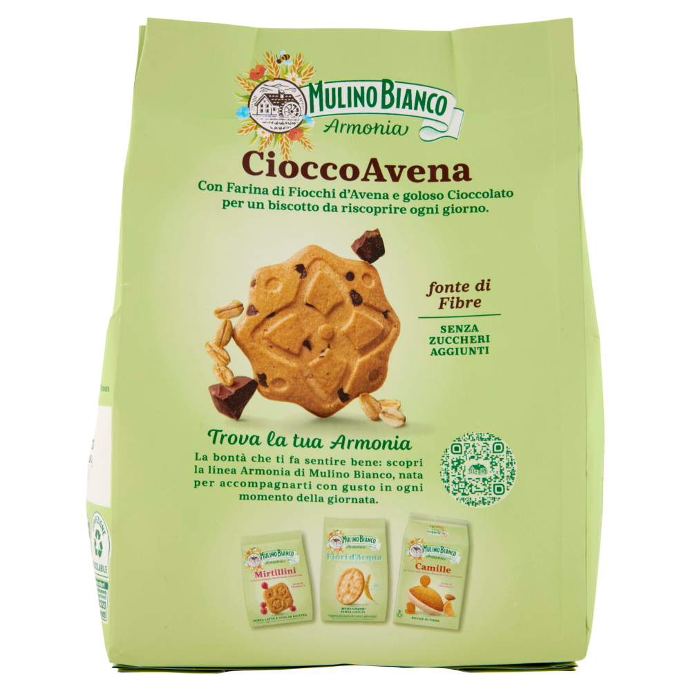 Mulino Bianco Armonia CioccoAvena Biscotti Farina Avena e Cioccolato Senza Zuccheri Aggiunti 270g