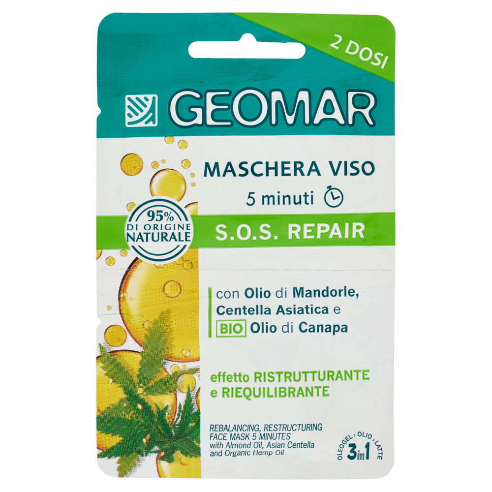 Geomar Maschera Viso 5 minuti S.O.S. Repair 2 x 7,5 mL